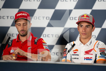 2019-09-15 - Marc Marquez, Spanish rider and MotoGP World Champion with number 93 for Repsol Honda Team - Andrea Dovizioso, Italian rider number 04 for Ducati Team in MotoGP - THURSDAY AND SUNDAY PRESS CONFERENCE OF THE MOTOGP OF SAN MARINO AND RIVIERA DI RIMINI - MOTOGP - MOTORS