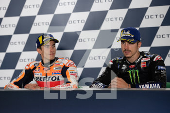 2019-09-15 - Marc Marquez, Spanish rider and MotoGP World Champion with number 93 for Repsol Honda Team - Maverick Vinales, Spanish rider number 12 for Yamaha Monster Team in MotoGP - THURSDAY AND SUNDAY PRESS CONFERENCE OF THE MOTOGP OF SAN MARINO AND RIVIERA DI RIMINI - MOTOGP - MOTORS