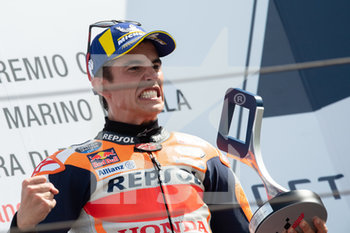 2019-09-15 - Marc Marquez, Spanish rider and MotoGP World Champion with number 93 for Repsol Honda Team - SUNDAY WARM-UP & RACE OF THE MOTOGP OF SAN MARINO AND RIVIERA DI RIMINI - MOTOGP - MOTORS