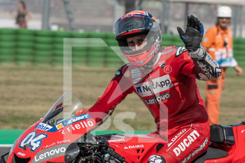 2019-09-15 - Andrea Dovizioso, Italian rider number 04 for Ducati Team in MotoGP - SUNDAY WARM-UP & RACE OF THE MOTOGP OF SAN MARINO AND RIVIERA DI RIMINI - MOTOGP - MOTORS