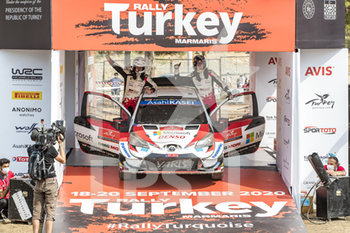 2020-09-20 - 33 EVANS Elfyn (GBR), MARTIN Scott (GBR), Toyota Yaris WRC, Toyota Gazoo Racing WRT, podium, portrait during the 2020 Rally of Turkey, 5th round of the 2020 FIA WRC Championship from September 18 to 20, 2020 at Marmaris, Mugla in Turkey - Photo Gregory Lenormand / DPPI - RALLY OF TURKEY, 5TH ROUND OF THE 2020 FIA WRC - RALLY - MOTORS