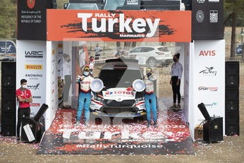 2020-09-20 - 26 Kajetan KAJETANOWICZ (pol), Maciej SZCZEPANIAK (pol), SKODA FabiaWRC 3, podium, portraitduring the 2020 Rally of Turkey, 5th round of the 2020 FIA WRC Championship from September 18 to 20, 2020 at Marmaris, Mugla in Turkey - Photo Gregory Lenormand / DPPI - RALLY OF TURKEY, 5TH ROUND OF THE 2020 FIA WRC - RALLY - MOTORS