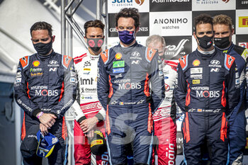 2020-10-11 - NEUVILLE Thierry (BEL), Hyundai i20 Coupe WRC, Hyundai Shell Mobis WRT, portrait Minute of silence during the 2020 Rally Italia Sardegna, 6th round of the 2020 FIA WRC Championship from October 8 to 11, 2020 at Alghero, Sardegna in Italy - Photo Paulo Maria / DPPI - RALLY DI SARDEGNA, 6TH ROUND OF THE 2020 FIA WRC CHAMPIONSHIP - SUNDAY - RALLY - MOTORS