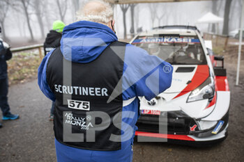 2020-12-03 - Scrutineer,ambiance during the 2020 ACI Rally Monza, 7th round of the 2020 FIA WRC Championship from December 3 to 8, 2020 at Monza, Brianza in Italy - Photo Grégory Lenormand / DPPI - 2020 ACI RALLY MONZA, 7TH ROUND OF THE FIA WRC CHAMPIONSHIP - THURSDAY - RALLY - MOTORS