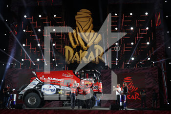 2021-01-02 - #506 Van den Brink Martin (nld), De Graaff Wouter (nld), Kozlovsky Daniel (cze), Renault Trucks, Mammoet Rallysport, Camion, Truck, action during the Dakar 2021âs Prologue and start podium ceremony in Jeddah, Saudi Arabia on January 2, 2021 - Photo Julien Delfosse / DPPI - DAKAR 2021- PROLOGUE AND START PODIUM - RALLY - MOTORS