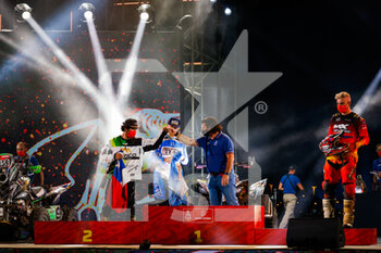 2021-01-15 - Enrico Giovanni (chl), Yamaha, Enrico Racing Team, Quad, portrait during the finishing podium ceremony at the King Abdullah International Stadium in Jeddah, in Saudi Arabia on January 15, 2021 - Photo Frédéric Le Floc'h / DPPI - 12TH STAGE OF THE DAKAR 2021 BETWEEN YANBU AND JEDDAH - RALLY - MOTORS