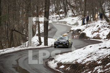 2021-01-21 - 00 Florian BERNARDI (FRA), Victor BELLOTTO (FRA), Renault Clio Rally 4, action during the 2021 WRC World Rally Car Championship, Monte Carlo rally on January 20 to 24, 2021 at Monaco - Photo GrÃ©gory Lenormand / DPPI - 2021 WRC WORLD RALLY CAR CHAMPIONSHIP, MONTE CARLO - THURSDAY  - RALLY - MOTORS