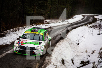 2021-01-22 - 25 Andreas MIKKELSEN (NOR), Ola FLOENE (NOR), TOKSPORT WRT SKODA Fabia Evo, RC2 Rally2, action during the 2021 WRC World Rally Car Championship, Monte Carlo rally on January 20 to 24, 2021 at Monaco - Photo Bastien Roux / DPPI - 2021 WRC WORLD RALLY CAR CHAMPIONSHIP, MONTE CARLO - FRIDAY - RALLY - MOTORS
