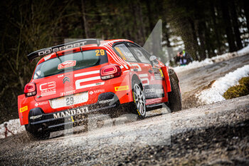 2021-01-22 - 28 Nicolas CIAMIN (FRA), Yannick ROCHE (FRA), CITROËN C3, RC2 Rally2, action during the 2021 WRC World Rally Car Championship, Monte Carlo rally on January 20 to 24, 2021 at Monaco - Photo Bastien Roux / DPPI - 2021 WRC WORLD RALLY CAR CHAMPIONSHIP, MONTE CARLO - FRIDAY - RALLY - MOTORS