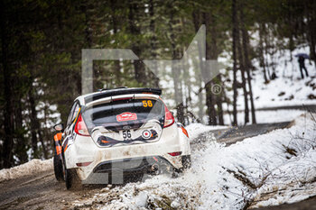 2021-01-22 - 56 Jerome CHAVANNE (FRA), Pierre BLOT (FRA), FORD Fiesta, RC2 Rally2, action during the 2021 WRC World Rally Car Championship, Monte Carlo rally on January 20 to 24, 2021 at Monaco - Photo Bastien Roux / DPPI - 2021 WRC WORLD RALLY CAR CHAMPIONSHIP, MONTE CARLO - FRIDAY - RALLY - MOTORS