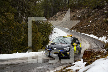2021-01-22 - 00 Florian BERNARDI (FRA), Victor BELLOTTO (FRA), Renault Clio Rally 4, action during the 2021 WRC World Rally Car Championship, Monte Carlo rally on January 20 to 24, 2021 at Monaco - Photo GrÃ©gory Lenormand / DPPI - 2021 WRC WORLD RALLY CAR CHAMPIONSHIP, MONTE CARLO - FRIDAY - RALLY - MOTORS