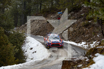2021-01-22 - 07 Pierre-Louis LOUBET (FRA), Vincent LANDAIS (FRA), HYUNDAI 2C COMPETITION, HYUNDAI, action during the 2021 WRC World Rally Car Championship, Monte Carlo rally on January 20 to 24, 2021 at Monaco - Photo GrÃ©gory Lenormand / DPPI - 2021 WRC WORLD RALLY CAR CHAMPIONSHIP, MONTE CARLO - FRIDAY - RALLY - MOTORS