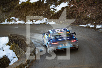 2021-01-24 - 46 Pierre RAGUES (FRA), Julien PESENTI (FRA), ALPINE A110, RGT RGT cars, action during the 2021 WRC World Rally Car Championship, Monte Carlo rally on January 20 to 24, 2021 at Monaco - Photo GrÃ©gory Lenormand / DPPI - 2021 WRC WORLD RALLY CAR CHAMPIONSHIP, MONTE CARLO - SUNDAY - RALLY - MOTORS