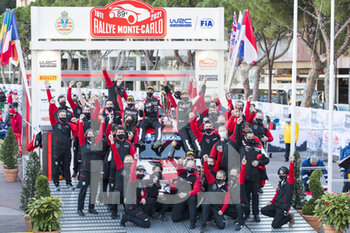 2021-01-24 - Sebastien OGIER (FRA), Julien INGRASSIA (FRA), TOYOTA GAZOO RACING WRT, TOYOTA Yaris WRC, ambiance, podium, portrait, during the 2021 WRC World Rally Car Championship, Monte Carlo rally on January 20 to 24, 2021 at Monaco - Photo GrÃ©gory Lenormand / DPPI - 2021 WRC WORLD RALLY CAR CHAMPIONSHIP, MONTE CARLO - SUNDAY - RALLY - MOTORS
