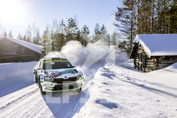2021-02-27 - 20 Mikkelsen Andreas (nor), Floene Ola (nor), Toksport WRT, Skoda Fabia Evo, action during the 2021 Arctic Rally Finland, 2nd round of the 2021 FIA WRC, FIA World Rally Car Championship, from February 26 to 28, 2021 in Rovaniemi, Lapland, Finland - Photo Nikos Katikis / DPPI - 2021 ARCTIC RALLY FINLAND, 2ND ROUND OF THE WRC, FIA WORLD RALLY CAR CHAMPIONSHIP - RALLY - MOTORS