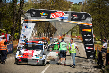 2021-04-25 - 01 Ogier Sébastien (fra), Ingrassia Julien (fra), Toyota Gazoo Racing WRT, Toyota Yaris WRC, ambiance arrivee, finish line during the 2021 Croatia Rally, 3rd round of the 2021 FIA WRC, FIA World Rally Car Championship, from April 22 to 25, 2021 in Zagreb, Croatia - Photo Bastien Roux / DPPI - 2021 CROATIA RALLY, 3RD ROUND OF THE 2021 FIA WRC, WORLD RALLY CAR CHAMPIONSHIP - RALLY - MOTORS