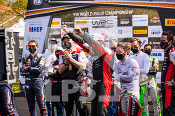 2021-04-25 - Ogier Sébastien (fra), Toyota Gazoo Racing WRT, Toyota Yaris WRC, ambiance arrivee, finish line during the 2021 Croatia Rally, 3rd round of the 2021 FIA WRC, FIA World Rally Car Championship, from April 22 to 25, 2021 in Zagreb, Croatia - Photo Bastien Roux / DPPI - 2021 CROATIA RALLY, 3RD ROUND OF THE 2021 FIA WRC, WORLD RALLY CAR CHAMPIONSHIP - RALLY - MOTORS