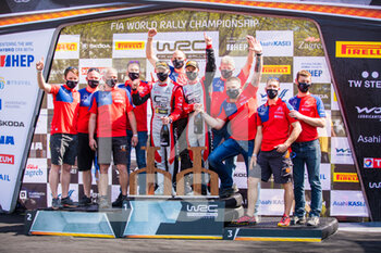 2021-04-25 - Ostberg Mads (nor), Eriksen Torstein (nor), TRT World Rally Team, Citroen C3, podium, portrait during the 2021 Croatia Rally, 3rd round of the 2021 FIA WRC, FIA World Rally Car Championship, from April 22 to 25, 2021 in Zagreb, Croatia - Photo Bastien Roux / DPPI - 2021 CROATIA RALLY, 3RD ROUND OF THE 2021 FIA WRC, WORLD RALLY CAR CHAMPIONSHIP - RALLY - MOTORS