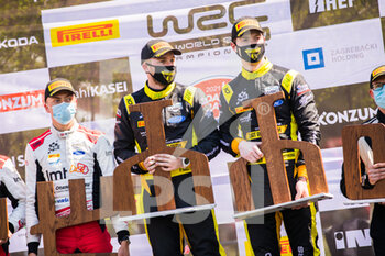 2021-04-25 - Armstrong Jon (gbr), Hall Philip (gbr), Ford Fiesta, podium, portrait during the 2021 Croatia Rally, 3rd round of the 2021 FIA WRC, FIA World Rally Car Championship, from April 22 to 25, 2021 in Zagreb, Croatia - Photo Bastien Roux / DPPI - 2021 CROATIA RALLY, 3RD ROUND OF THE 2021 FIA WRC, WORLD RALLY CAR CHAMPIONSHIP - RALLY - MOTORS