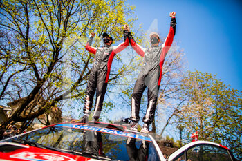 2021-04-25 - Ogier Sébastien (fra), Ingrassia Julien (fra), Toyota Gazoo Racing WRT, Toyota Yaris WRC, ambiance arrivee, finish line during the 2021 Croatia Rally, 3rd round of the 2021 FIA WRC, FIA World Rally Car Championship, from April 22 to 25, 2021 in Zagreb, Croatia - Photo Bastien Roux / DPPI - 2021 CROATIA RALLY, 3RD ROUND OF THE 2021 FIA WRC, WORLD RALLY CAR CHAMPIONSHIP - RALLY - MOTORS