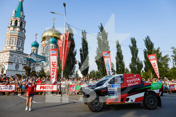 2021-07-01 - Al-Rajhi Yazeed (sau), Overdrive Racing, Toyota Hilux, portrait during the Silk Way Rally 2021's start podium ceremony in Omsk, Russia on July 1, 2021 - Photo Frédéric Le Floc'h / DPPI - SILK WAY RALLY 2021 - RALLY - MOTORS