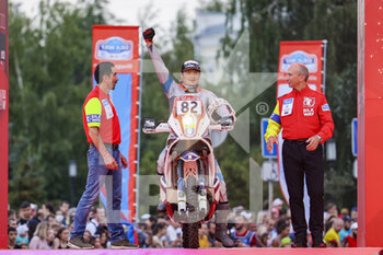 2021-07-01 - 82 Ganzorig Temuujin (mng), KTM RFR 450, action during the Silk Way Rally 2021's start podium ceremony in Omsk, Russia on July 1, 2021 - Photo Julien Delfosse / DPPI - SILK WAY RALLY 2021 - RALLY - MOTORS