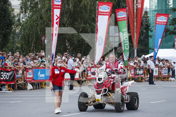 2021-07-01 - 101 Sonik Rafal (pol), Sonik Team, Yamaha Raptor 700, action during the Silk Way Rally 2021's start podium ceremony in Omsk, Russia on July 1, 2021 - Photo Frédéric Le Floc'h / DPPI - SILK WAY RALLY 2021 - RALLY - MOTORS