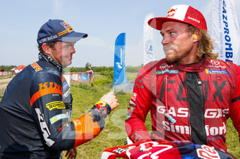 2021-07-06 - Walkner Matthias (aut), Red Bull KTM Factory Racing, KTM 450 Rally Factory Replica, Sanders Daniel (aus), GasGas Factory Racing, GasGas 450 Rally Factory Replica, portrait during the Silk Way Rally 2021's 5th stage around Gorno-Altaysk, in Russia on July 06, 2021 - Photo Frédéric Le Floc'h / DPPI - SILK WAY RALLY 2021'S 5TH STAGE AROUND GORNO-ALTAYSK - RALLY - MOTORS