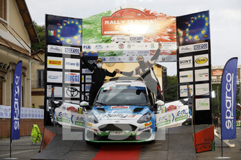 2021-07-25 - 38 Ken TORN (EST), Timo TANIEL (EST), Ford Fiesta Rally3, M-Sport Poland, podiu during the 2021 FIA ERC Rally di Roma Capitale, 3rd round of the 2021 FIA European Rally Championship, from July 23 to 25, 2021 in Roma, Italy - Photo Grégory Lenormand / DPPI - 2021 FIA ERC RALLY DI ROMA CAPITALE, 3RD ROUND OF THE 2021 FIA EUROPEAN RALLY CHAMPIONSHIP - RALLY - MOTORS
