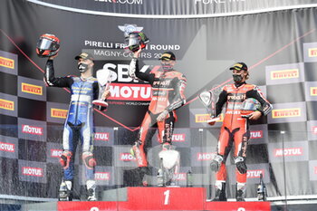 2020-09-27 - 1° 45 Scott Redding - Ducati Panigale V4 R  ARUBA.IT Racing-Ducati 2° 76 Loris Baz - Yamaha YZF R1 Ten Kare Racing Yamaha  3° 7 Chaz Davies - Ducati Panigale V4 R  ARUBA.IT Racing-Ducati - ROUND 7 PIRELLI FRENCH ROUND RACE2 - SUPERBIKE - MOTORS