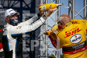 2020-09-11 - Bjork Thed (swe), Cyan Performance Lynk and Co, Lynk and Co 03 TCR, portrait, Coronel Tom (ned), Comtoyou DHL Team Audi Sport, Audi LMS, portrait podium during the 2020 FIA WTCR Race of Belgium, 1st round of the 2020 FIA World Touring Car Cup, on the Circuit Zolder, from September 11 to 13, 2020 in Zolder, Belgium - Photo Paulo Maria / DPPI - FIA WORLD TOURING CAR CUP 2020 - BELGIO - GRAND TOURISM - MOTORS