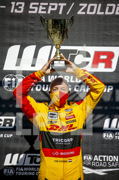2020-09-11 - Coronel Tom (ned), Comtoyou DHL Team Audi Sport, Audi LMS, portrait podium during the 2020 FIA WTCR Race of Belgium, 1st round of the 2020 FIA World Touring Car Cup, on the Circuit Zolder, from September 11 to 13, 2020 in Zolder, Belgium - Photo Paulo Maria / DPPI - FIA WORLD TOURING CAR CUP 2020 - BELGIO - GRAND TOURISM - MOTORS
