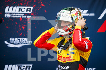 2020-10-11 - Berthon Nathanael (fra), Comtoyou DHL Team Audi Sport, Audi LMS, portrait celebrating victory during the 2020 FIA WTCR Race of Slovakia, 3rd round of the 2020 FIA World Touring Car Cup, on the Automotodrom Slovakia Ring, from October 9 to 11, 2020 in Orechova Poton, Slovakia - Photo Florent Gooden / DPPI - WTCR RACE OF SLOVAKIA, 3RD ROUND OF THE 2020 FIA WORLD TOURING CAR CUP - SUNDAY - GRAND TOURISM - MOTORS