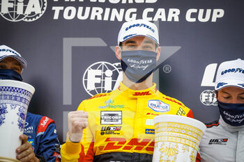 2020-10-11 - Berthon Nathanael (fra), Comtoyou DHL Team Audi Sport, Audi LMS, portrait podium during the 2020 FIA WTCR Race of Slovakia, 3rd round of the 2020 FIA World Touring Car Cup, on the Automotodrom Slovakia Ring, from October 9 to 11, 2020 in Orechova Poton, Slovakia - Photo Florent Gooden / DPPI - WTCR RACE OF SLOVAKIA, 3RD ROUND OF THE 2020 FIA WORLD TOURING CAR CUP - SUNDAY - GRAND TOURISM - MOTORS