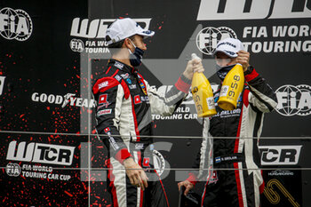 2020-10-18 - GUERRIERI Esteban (arg), ALL-INKL.DE Munnich Motorsport, Honda Civic TCR, portrait GIROLAMI Nestor (arg), ALL-INKL.DE Munnich Motorsport, Honda Civic TCR, portrait podium RACE 1 during the 2020 FIA WTCR Race of Hungary, 4th round of the 2020 FIA World Touring Car Cup, on the Hungaroring, from October 16 to 18, 2020 in Mogyor.d, Budapest, Hungary - Photo Paulo Maria / DPPI - 2020 FIA WTCR RACE OF HUNGARY, 4TH ROUND OF THE 2020 WORLD TOURING CAR CUP - SUNDAY - GRAND TOURISM - MOTORS