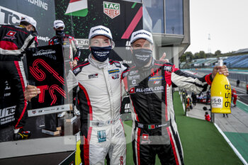 2020-10-18 - VERNAY Jean-Karl (fra), Team Mulsanne, Alfa Giulietta TCR, portrait, MONTEIRO Tiago (prt), ALL-INKL.DE Munnich Motorsport, Honda Civic TCR, portrait podium RACE 3 during the 2020 FIA WTCR Race of Hungary, 4th round of the 2020 FIA World Touring Car Cup, on the Hungaroring, from October 16 to 18, 2020 in Mogyor.d, Budapest, Hungary - Photo Paulo Maria / DPPI - 2020 FIA WTCR RACE OF HUNGARY, 4TH ROUND OF THE 2020 WORLD TOURING CAR CUP - SUNDAY - GRAND TOURISM - MOTORS