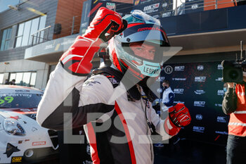 2020-11-01 - Vernay Jean-Karl (fra), Team Mulsanne, Alfa Giulietta TCR, portrait, podium, during the 2020 FIA WTCR Race of Spain, 5th round of the 2020 FIA World Touring Car Cup, on the Ciudad del Motor de Arag - 2020 FIA WTCR RACE OF SPAIN, 5TH ROUND OF THE WORLD TOURING CAR CUP - GRAND TOURISM - MOTORS