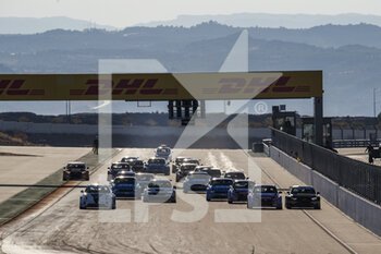 2020-11-01 - Race 1 start of the race, depart, during the 2020 FIA WTCR Race of Spain, 5th round of the 2020 FIA World Touring Car Cup, on the Ciudad del Motor de Arag.n, from October 30 to November 1, 2020 in Alca.iz, Aragon, Spain - Photo Xavi Bonilla / DPPI - 2020 FIA WTCR RACE OF SPAIN, 5TH ROUND OF THE WORLD TOURING CAR CUP - GRAND TOURISM - MOTORS