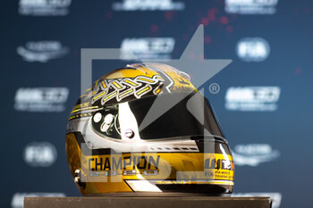 2020-11-14 - helmet, casque, Champion 2020, during the 2020 FIA WTCR Race of Aragon, 6th round of the 2020 FIA World Touring Car Cup, on the Ciudad del Motor de Aragón, from November 14 to 15, 2020 in Alcañiz, Aragon, Spain - Photo Frédéric Le Flocâh / DPPI - 2020 FIA WTCR RACE OF ARAGON, 6TH ROUND OF THE WORLD TOURING CAR CUP - SATURDAY - GRAND TOURISM - MOTORS
