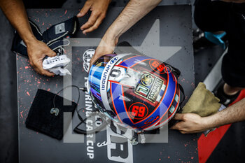 05/06/2021 - helmet, casque, Vernay Jean-Karl (fra), Engstler Hyundai N Liqui Moly Racing Team, Hyundai Elantra N TCR, portrait, podium during the 2021 FIA WTCR Race of Germany, 1st round of the 2021 FIA World Touring Car Cup, on the Nurburgring Nordschleife, from June 3 to 6, 2021 in Nordschleife, Germany - Photo Frédéric Le Floc'h / DPPI - 2021 FIA WTCR RACE OF GERMANY, 1ST ROUND OF THE 2021 FIA WORLD TOURING CAR CUP - TURISMO E GRAN TURISMO - MOTORI