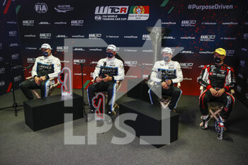 27/06/2021 - Ehrlacher Yann (fra), Cyan Racing Lynk & Co, Lync & Co 03 TCR, portrait Muller Yvan (fra), Cyan Racing Lynk & Co, Lync & Co 03 TCR, portrait Urrutia Santiago (uru), Cyan Performance Lynk & Co, Lync & Co 03 TCR, portrait Monteiro Tiago (por), ALL-INKL.DE Munnich Motorsport, Honda Civic Type R TCR (FK8), portrait during the 2021 FIA WTCR Race of Portugal, 2nd round of the 2021 FIA World Touring Car Cup, on the Circuito do Estoril, from June 26 to 27, 2021 in Estoril, Portugal - Photo Xavi Bonilla / DPPI - 2021 FIA WTCR RACE OF PORTUGAL, 2ND ROUND OF THE 2021 FIA WORLD TOURING CAR CUP - TURISMO E GRAN TURISMO - MOTORI