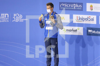 2021-05-19 - Mykhaylo Romanchuck of Ukraine, Podium 1st place in the 1500 m Freestyle during the 2021 LEN European Championships, swimming event on May 19, 2021 at Duna Arena in Budapest, Hungary - Photo Laurent Lairy / DPPI - 2021 LEN EUROPEAN CHAMPIONSHIPS - SWIMMING - SWIMMING