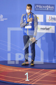 2021-05-19 - Mykhaylo Romanchuck of Ukraine, Podium 1st place in the 1500 m Freestyle during the 2021 LEN European Championships, swimming event on May 19, 2021 at Duna Arena in Budapest, Hungary - Photo Laurent Lairy / DPPI - 2021 LEN EUROPEAN CHAMPIONSHIPS - SWIMMING - SWIMMING