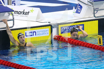 2021-05-20 - Francesca Fangio of Italy and Lisa Mamie of Switzerland, 200 m Breaststroke Semi-Final during the 2021 LEN European Championships, Swimming event on May 20, 2021 at Duna Arena in Budapest, Hungary - Photo Laurent Lairys / DPPI - 2021 LEN EUROPEAN CHAMPIONSHIPS - SWIMMING - SWIMMING