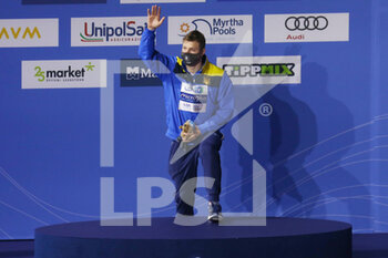 2021-05-21 - Andriy Govorov of Ukraine 2nd place, Podium 50 m Butterfly during the 2021 LEN European Championships, Swimming event on May 21, 2021 at Duna Arena in Budapest, Hungary - Photo Laurent Lairys / DPPI - 2021 LEN EUROPEAN CHAMPIONSHIPS - SWIMMING - SWIMMING