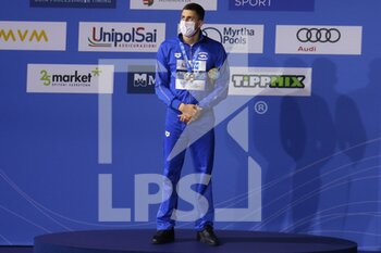 2021-05-23 - Josif Miladinov of Bulgaria 2nd place, Podium 100 m Butterfly during the 2021 LEN European Championships, Swimming event on May 23, 2021 at Duna Arena in Budapest, Hungary - Photo Laurent Lairys / DPPI - 2021 LEN EUROPEAN CHAMPIONSHIPS - SWIMMING - SWIMMING
