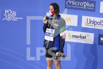 2021-05-23 - Margherita Panziera of Italy 1st place, Podium 200 m Backstroke during the 2021 LEN European Championships, Swimming event on May 23, 2021 at Duna Arena in Budapest, Hungary - Photo Laurent Lairys / DPPI - 2021 LEN EUROPEAN CHAMPIONSHIPS - SWIMMING - SWIMMING