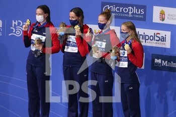 2021-05-23 - Team Great Britain 1st place, Podium 4 X 100 m Medley during the 2021 LEN European Championships, Swimming event on May 23, 2021 at Duna Arena in Budapest, Hungary - Photo Laurent Lairys / DPPI - 2021 LEN EUROPEAN CHAMPIONSHIPS - SWIMMING - SWIMMING