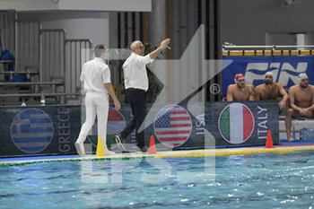 2020-01-03 - Alesandro Campagna (Coach Italia) contesta albritaggio per ennesimo rigore contro Italia - QUADRANGOLARE INTERNAZIONALE - ITALIA VS GRECIA - ITALY NATIONAL TEAM - WATERPOLO