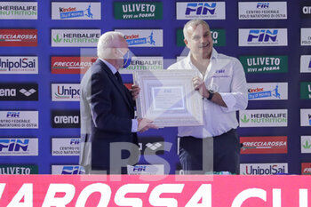 2021-02-12 - award ceremony for 400 technical waterpolo matches for Alessandro Campagna - FRECCIAROSSA CUP - ITALY VS USA - ITALY NATIONAL TEAM - WATERPOLO